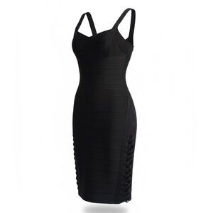 Herve Leger Black Bandage Mini Dress